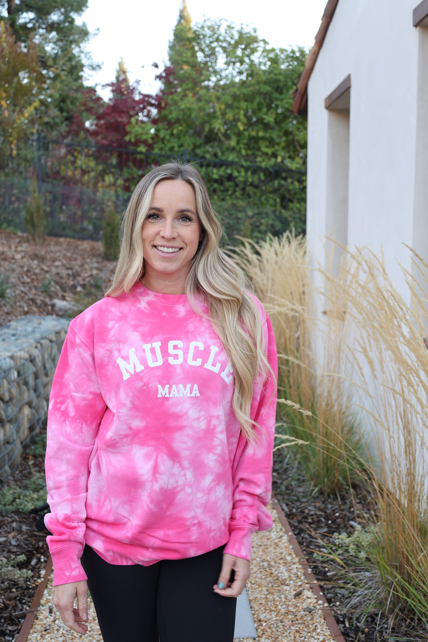 Muscle Mama Pink // long sleeve sweatshirt