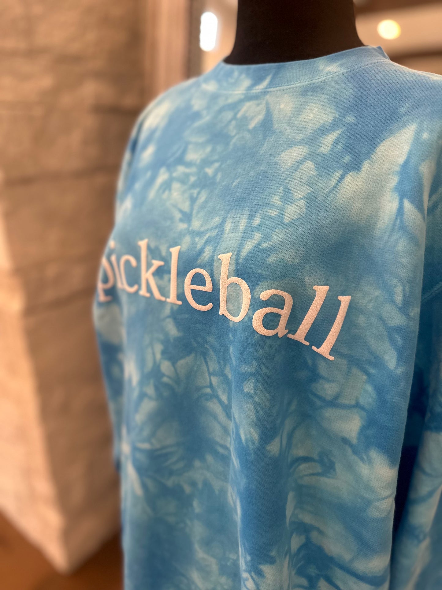 Pickleball Turquoise tie dye  // long sleeve sweatshirt